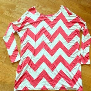 Coral Pink and white Tunic